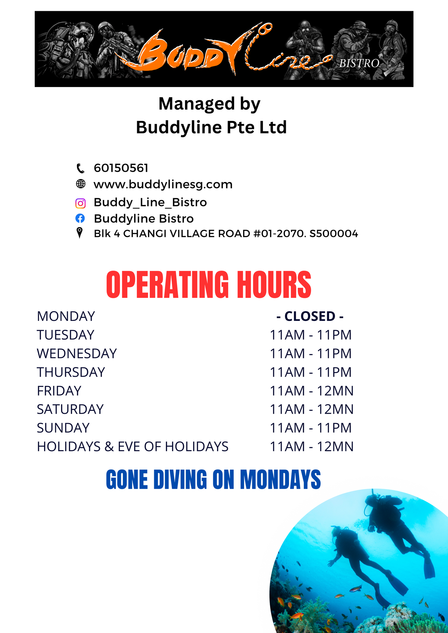 Buddyline Bistro Menu