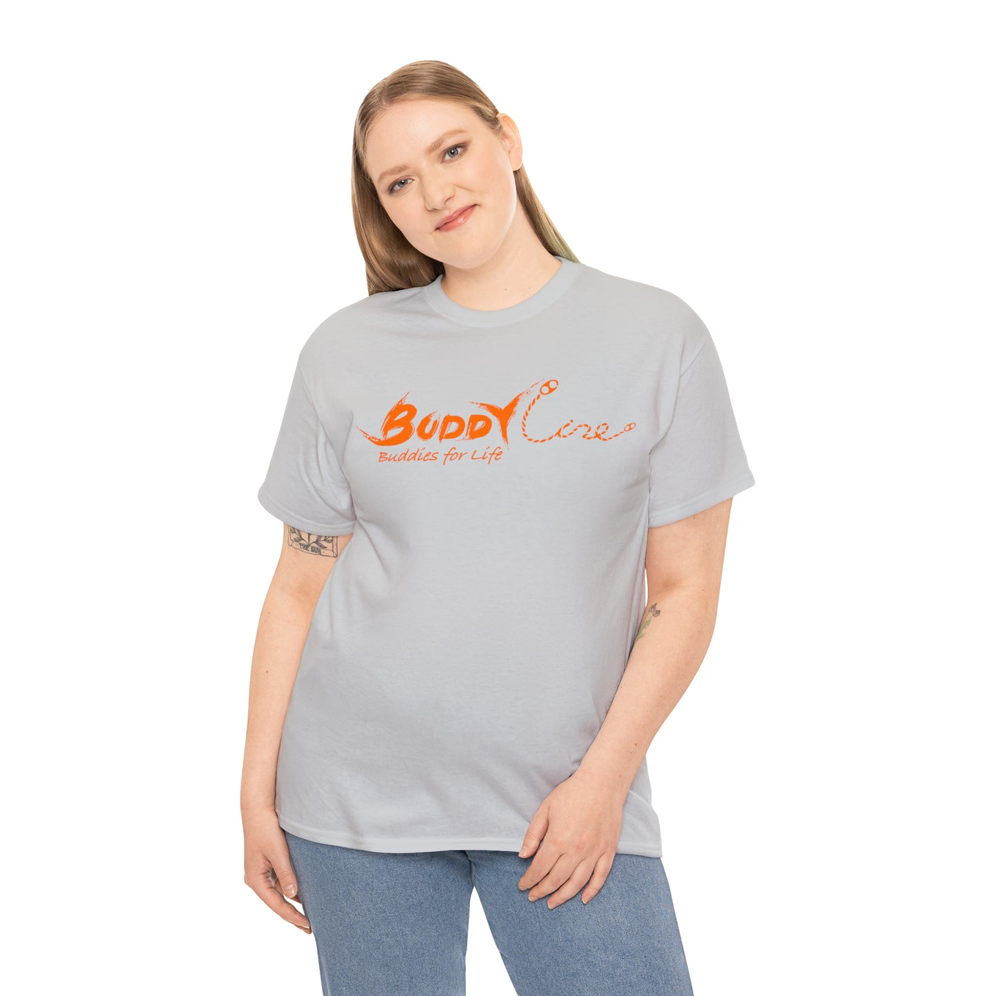 Buddy Line Unisex Heavy Cotton Tee (orange text)