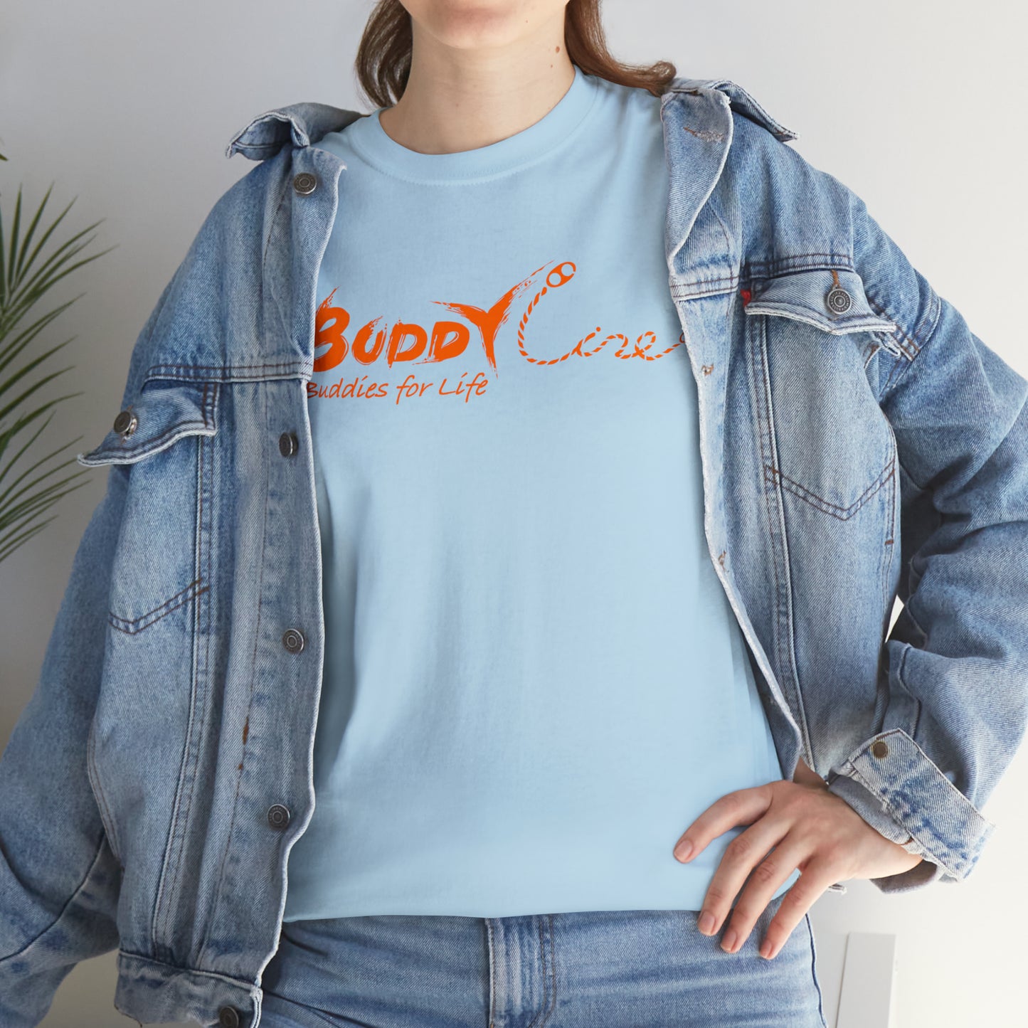 Buddy Line Unisex Heavy Cotton Tee (orange text)