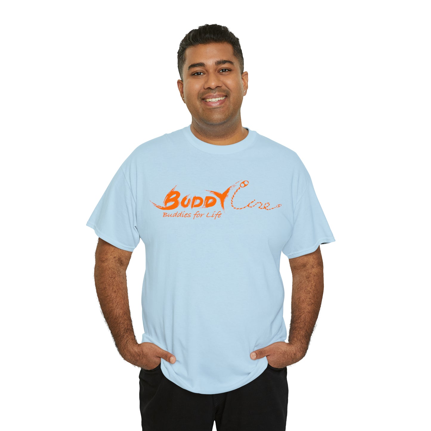 Buddy Line Unisex Heavy Cotton Tee (orange text)
