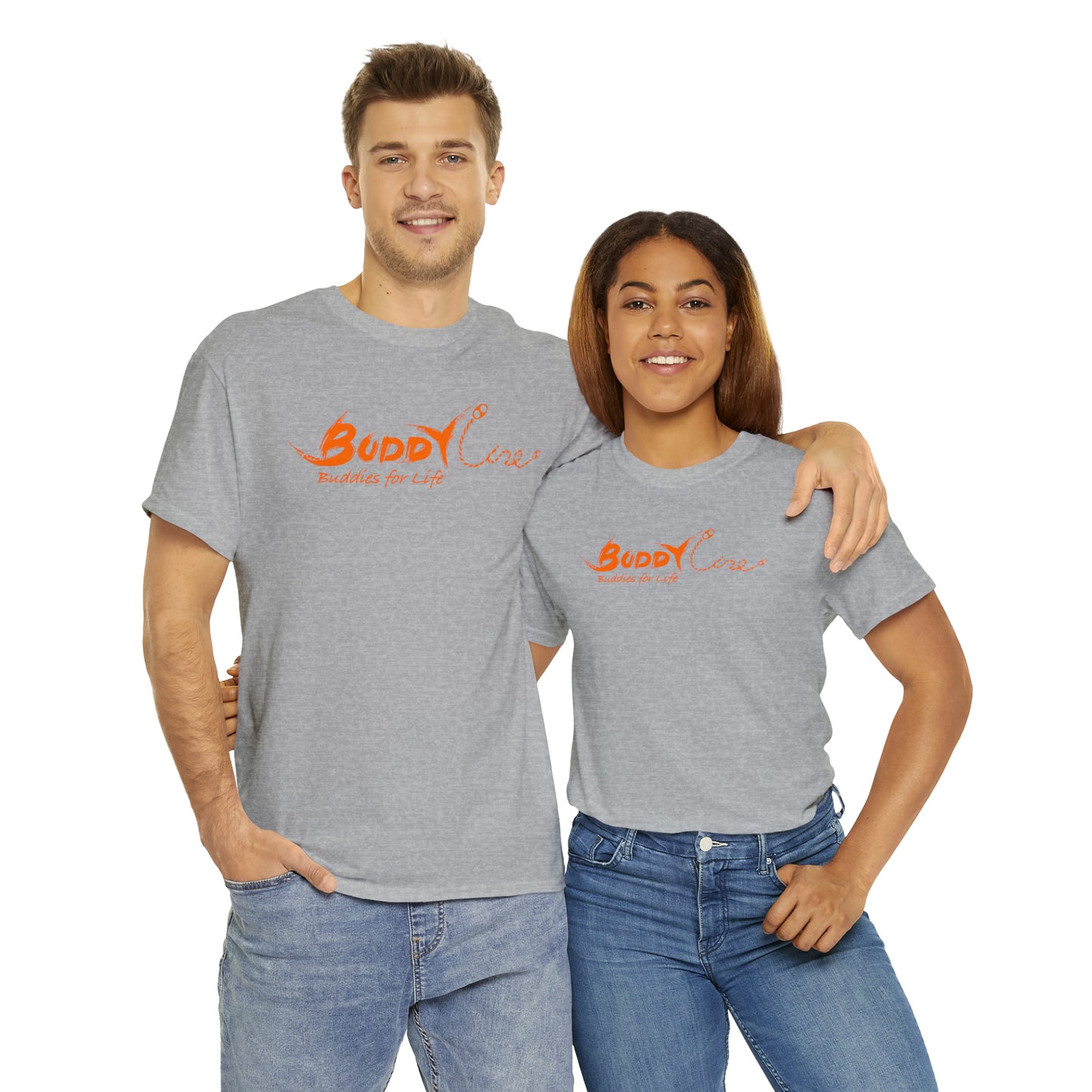 Buddy Line Unisex Heavy Cotton Tee (orange text)