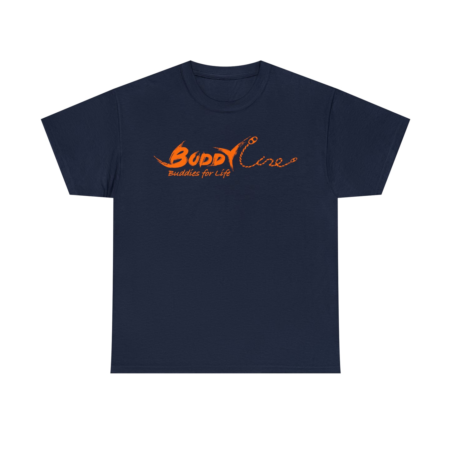 Buddy Line Unisex Heavy Cotton Tee (orange text)
