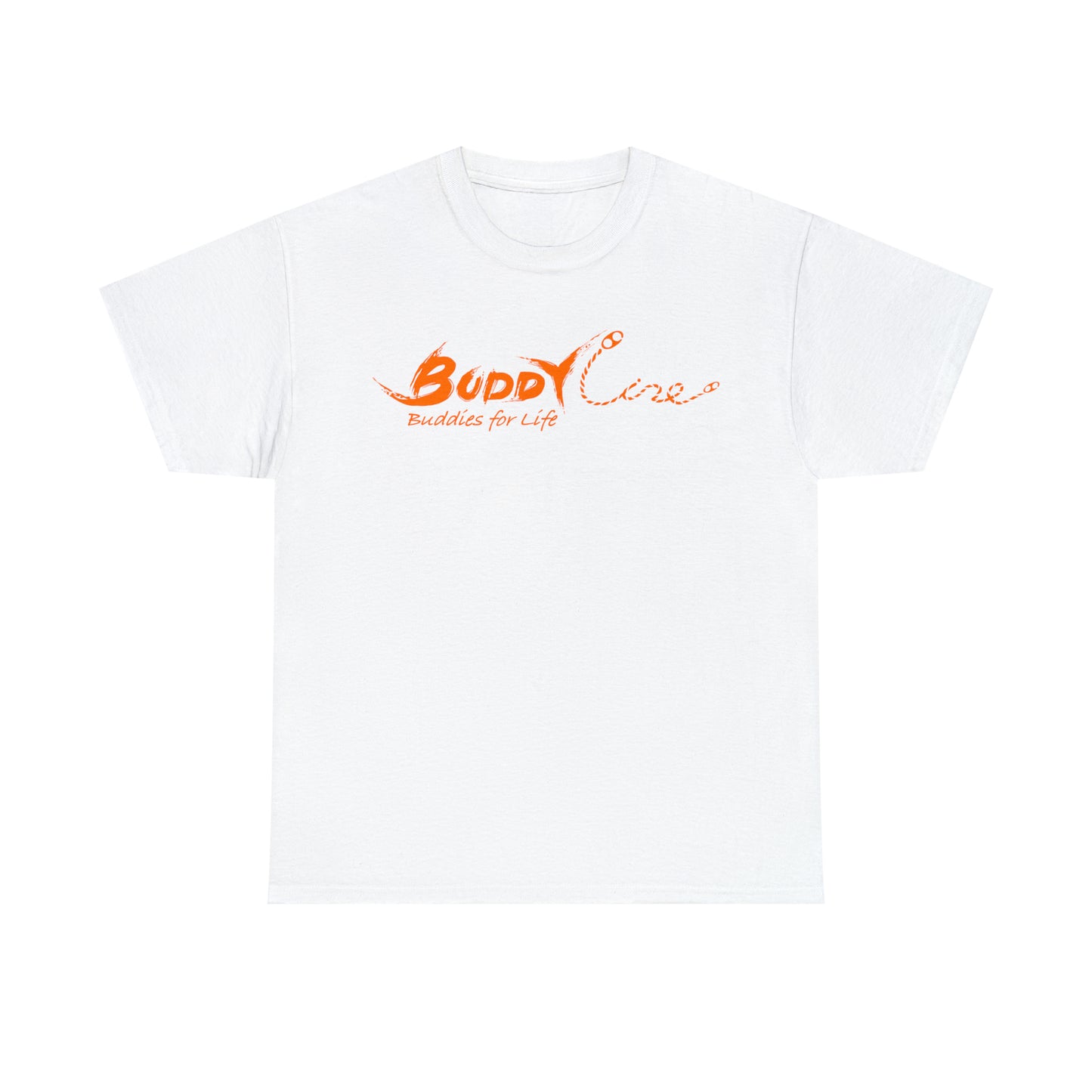 Buddy Line Unisex Heavy Cotton Tee (orange text)