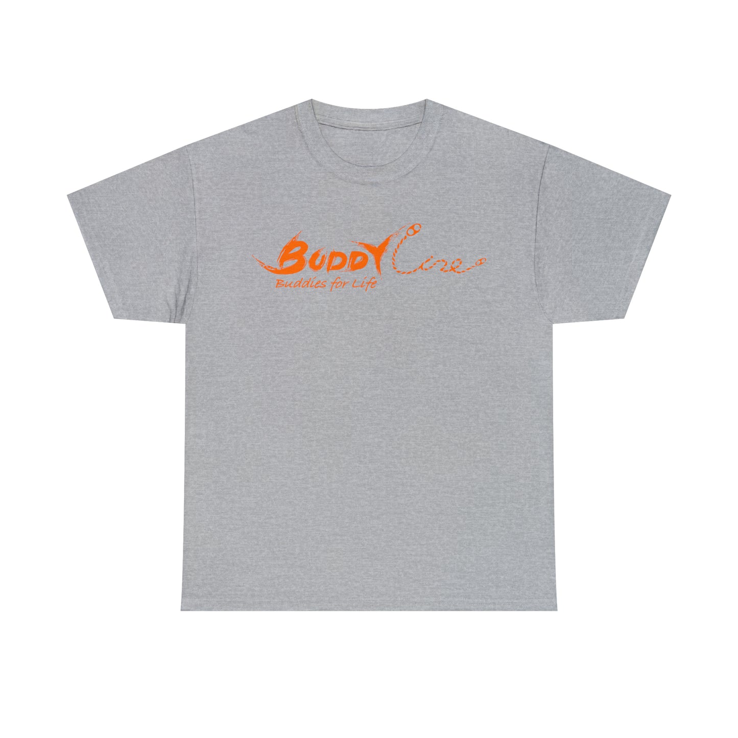 Buddy Line Unisex Heavy Cotton Tee (orange text)