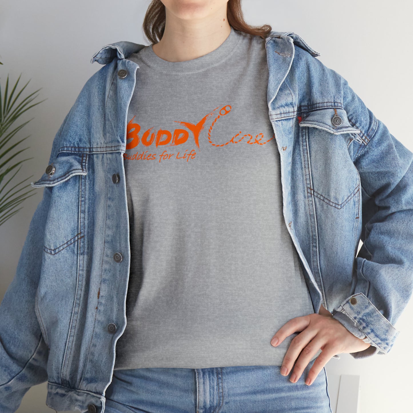 Buddy Line Unisex Heavy Cotton Tee (orange text)