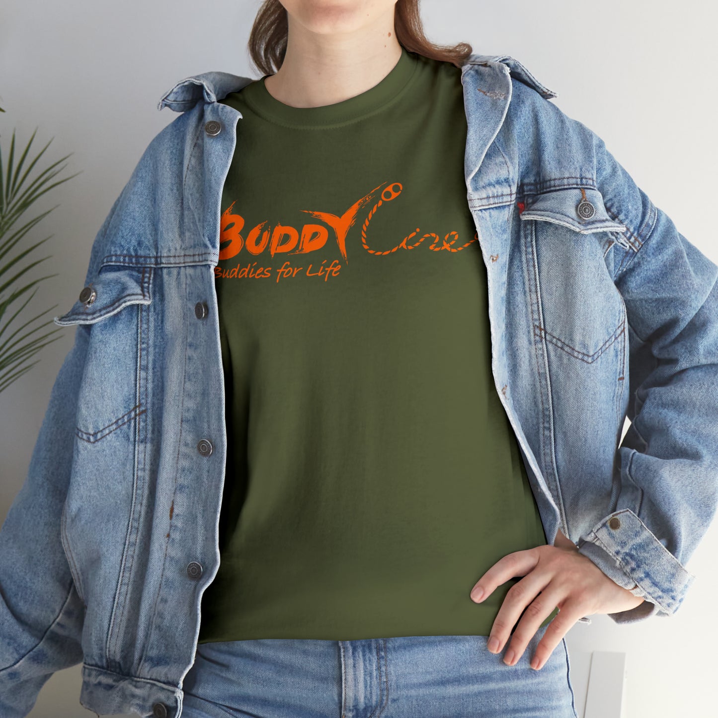 Buddy Line Unisex Heavy Cotton Tee (orange text)
