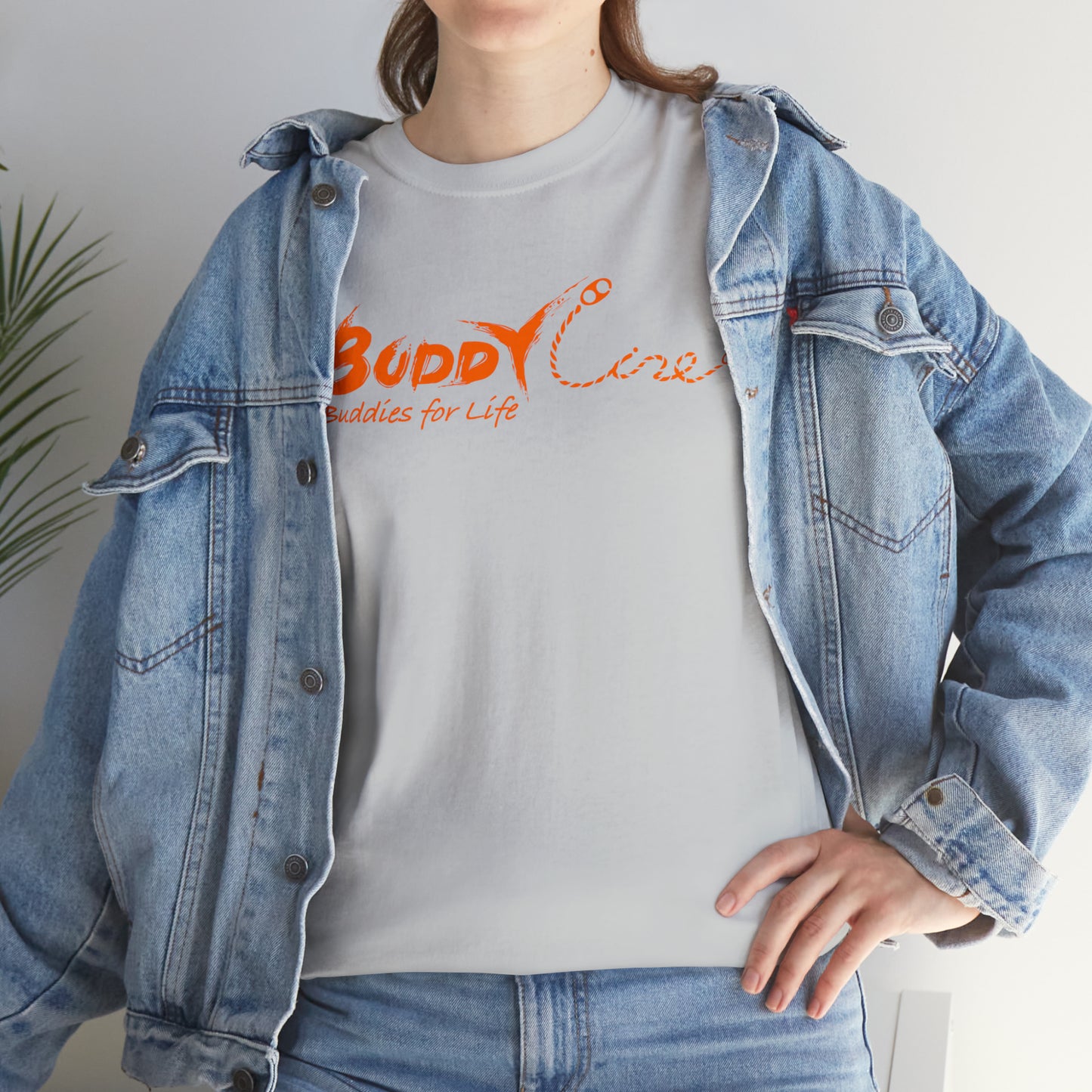 Buddy Line Unisex Heavy Cotton Tee (orange text)