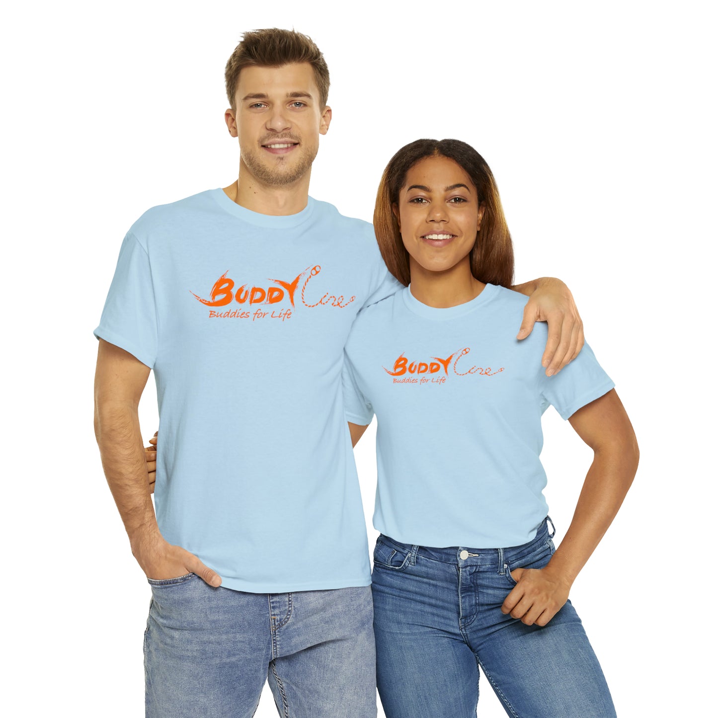Buddy Line Unisex Heavy Cotton Tee (orange text)