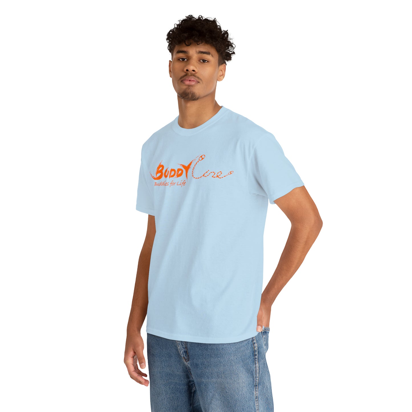 Buddy Line Unisex Heavy Cotton Tee (orange text)