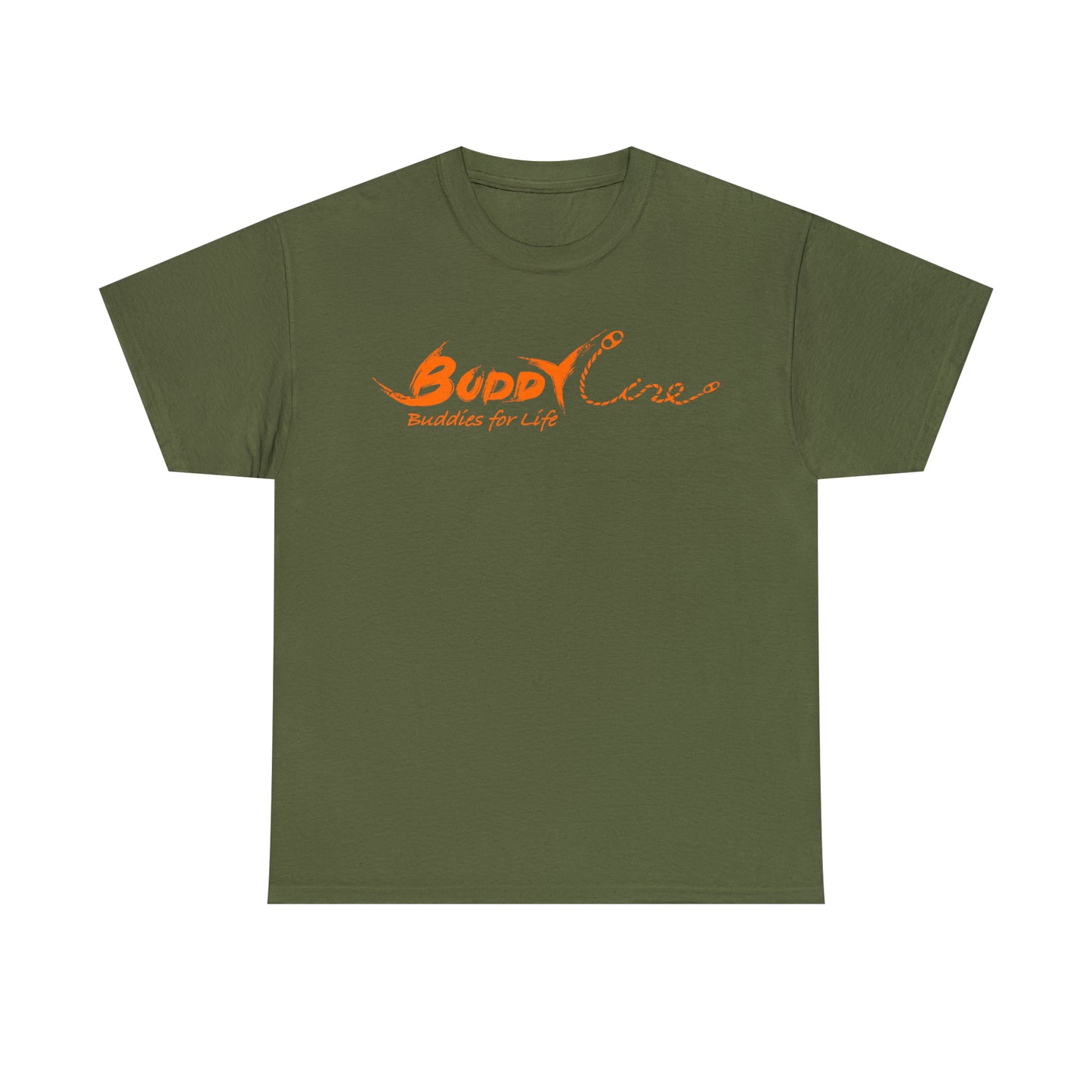 Buddy Line Unisex Heavy Cotton Tee (orange text)