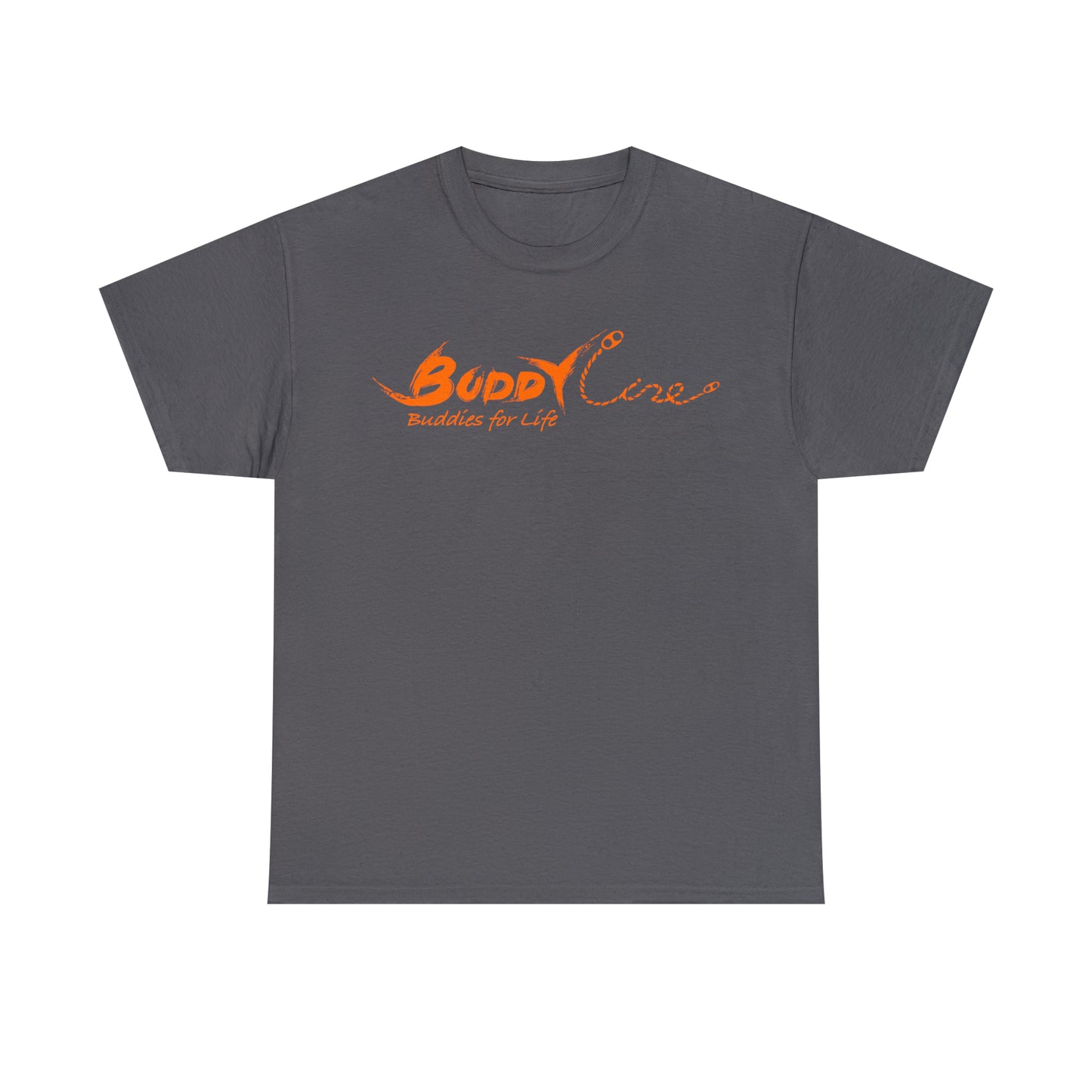 Buddy Line Unisex Heavy Cotton Tee (orange text)