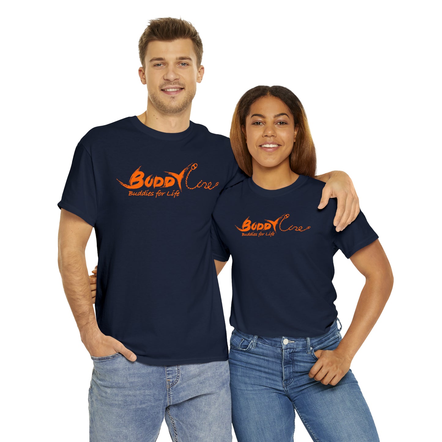 Buddy Line Unisex Heavy Cotton Tee (orange text)