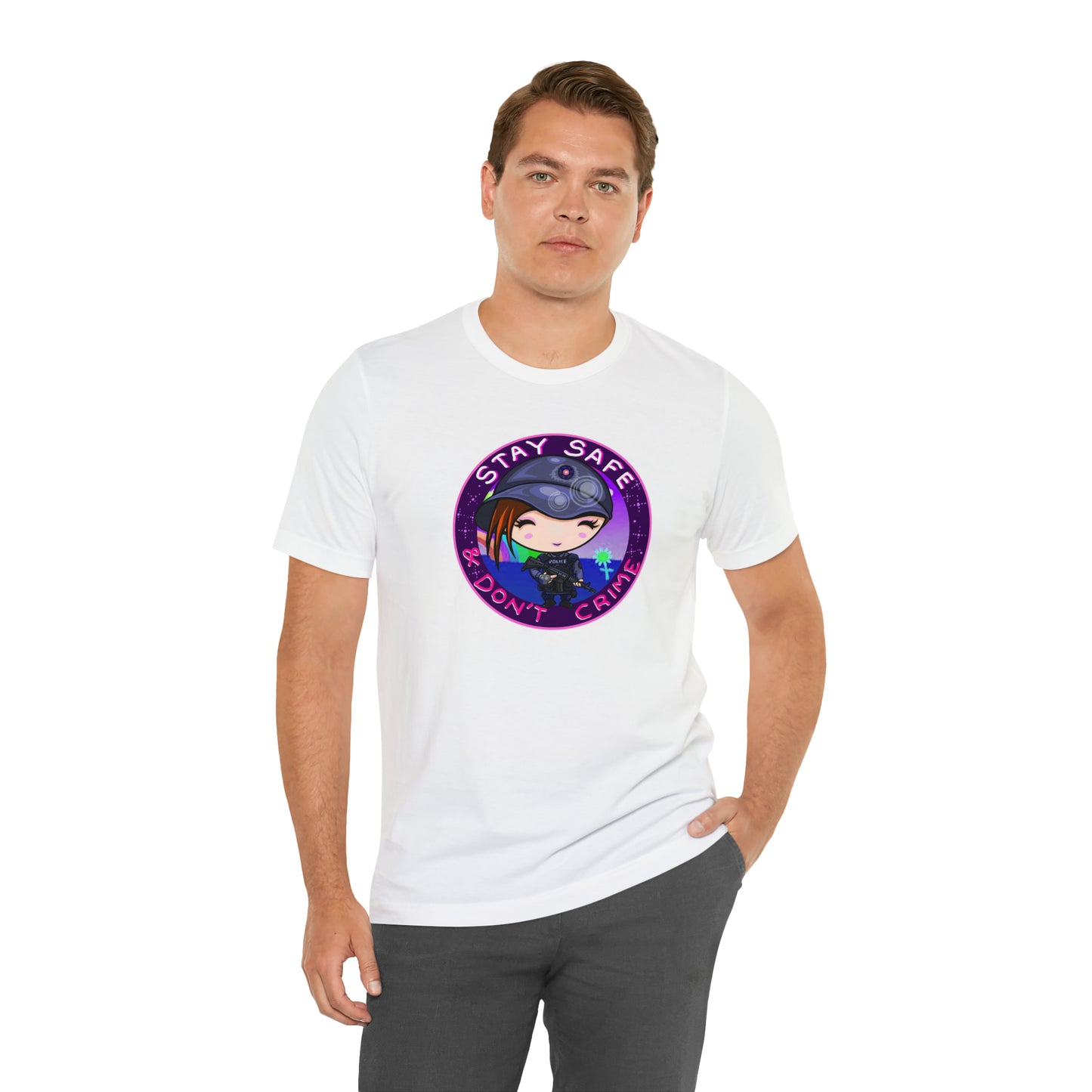 Stay Safe Don't Crime Unisex Jersey Short Sleeve Tee