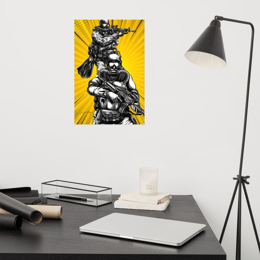 Frog Men Museum-quality Poster (yellow)