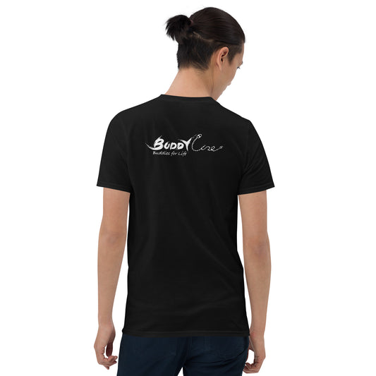 Buddyline Short-Sleeve Unisex T-Shirt (white text back print)